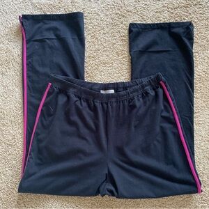 WOMAN WITHIN PLUS SIZE BLACK PINK STRIPE SWEATPANTS